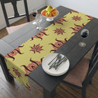 Botanical Sunburst Table Runner — Earth Tone Floral Pattern