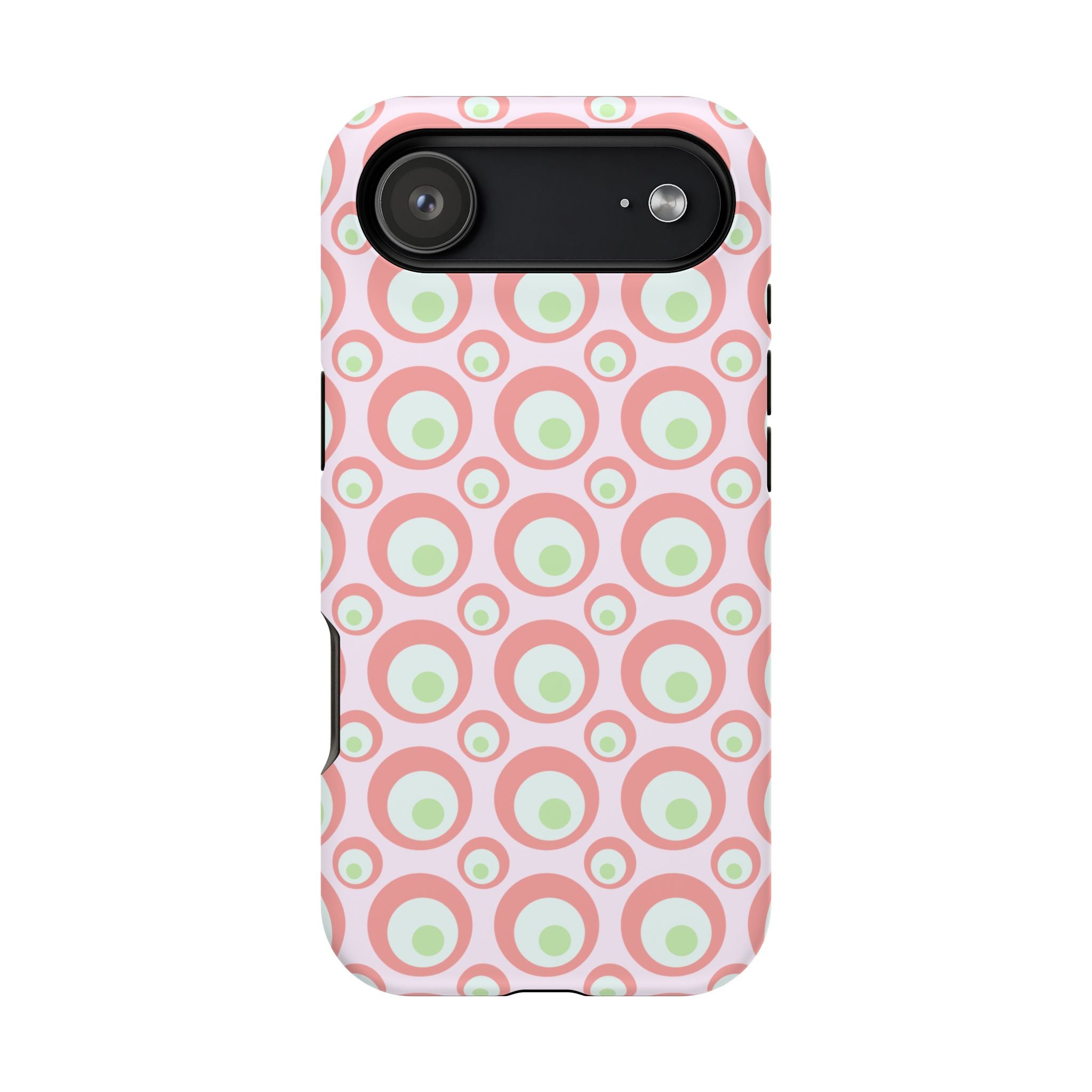 Pink Retro Circles Magnetic Impact-Resistant Phone Case