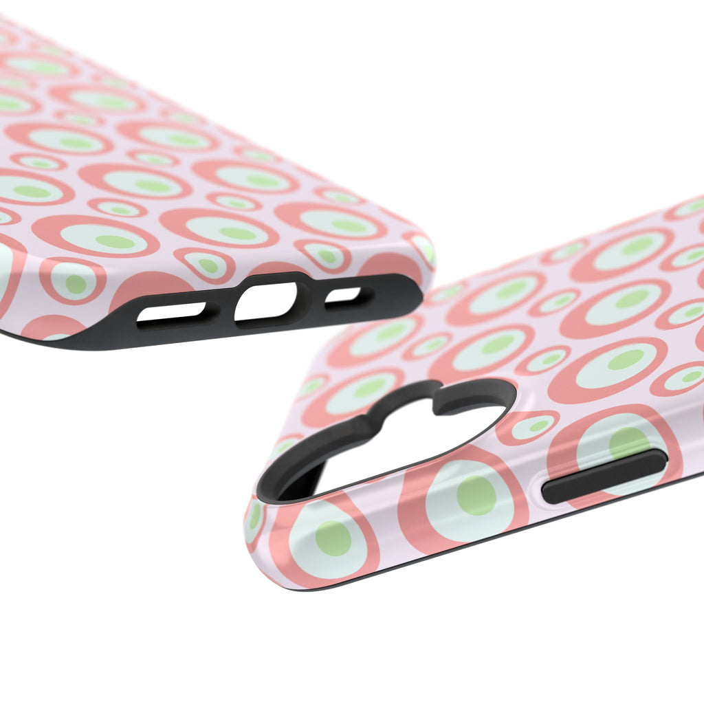 Pink Retro Circles Magnetic Impact-Resistant Phone Case