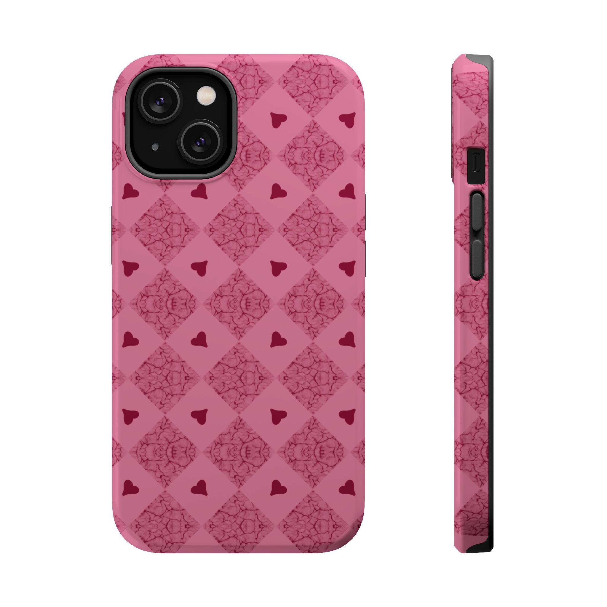 Pink Vintage Hearts Magnetic Impact-Resistant Phone Case