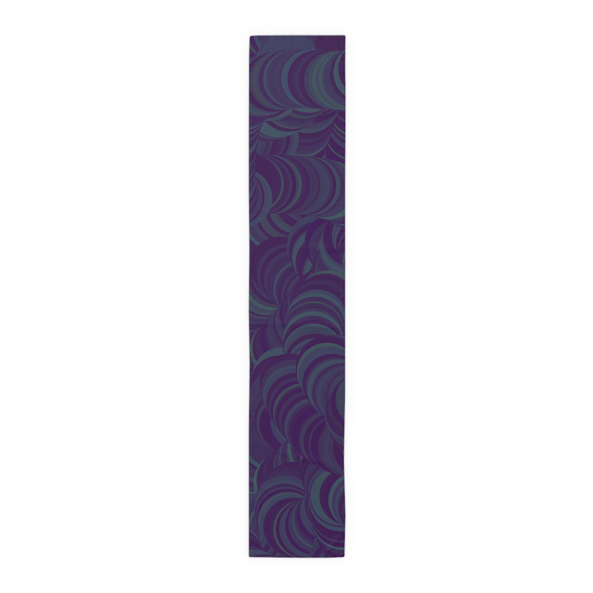 Purple Swirl Table Runner — Abstract Floral Pattern Dining Decor