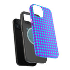 Phone Case — Blue & Purple Gingham Magnetic Impact-Resistant Case