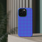 Phone Case — Blue & Purple Gingham Magnetic Impact-Resistant Case