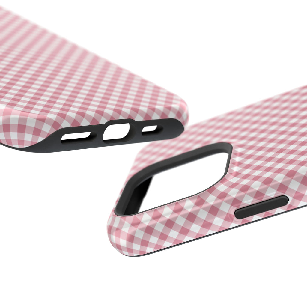 Pink Gingham Magnetic Impact-Resistant Phone Case