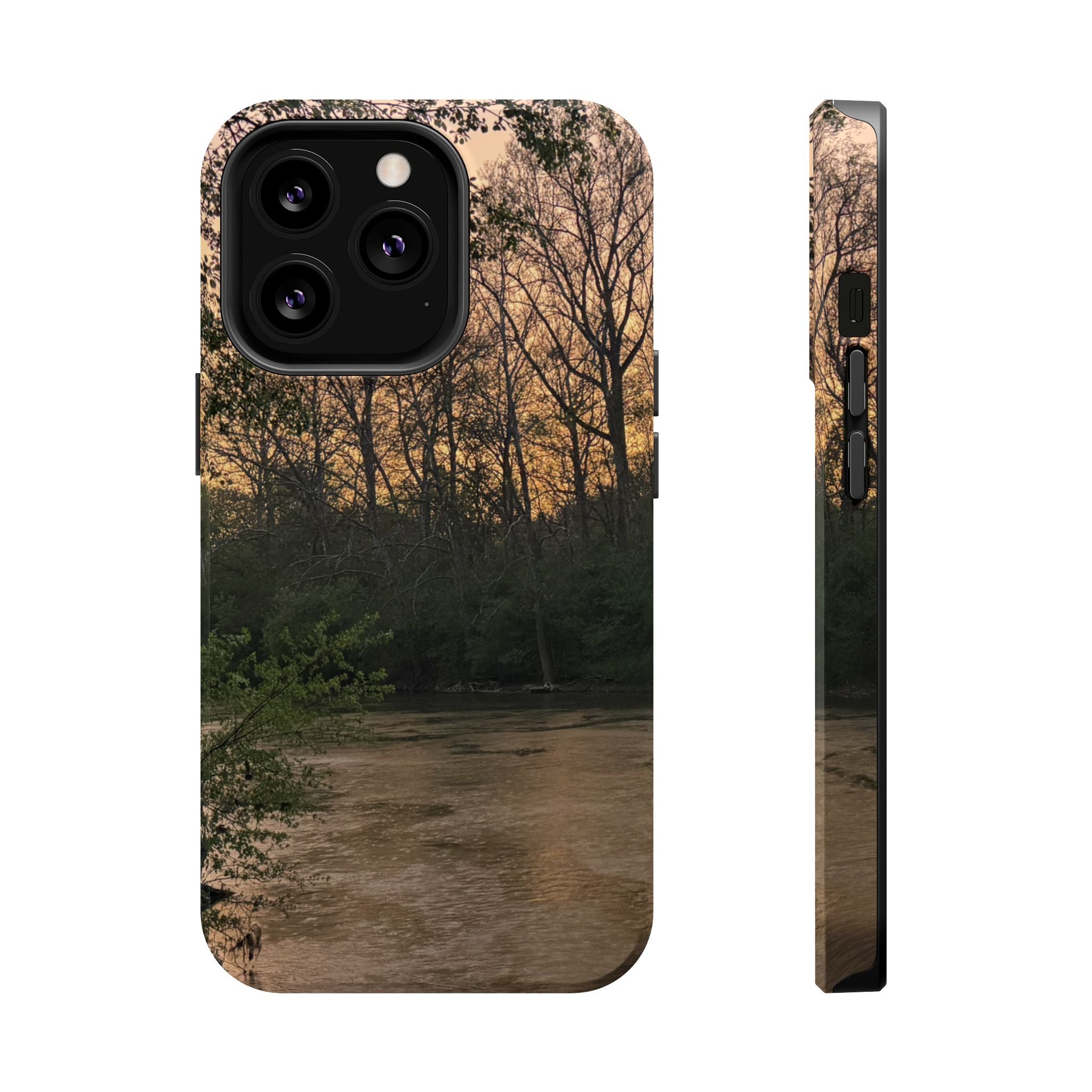 Nature River Sunset Phone Case — Magnetic Impact‑Resistant