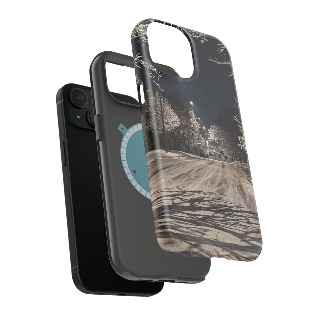 Winter Night Snow Road Magnetic Impact-Resistant Phone Case