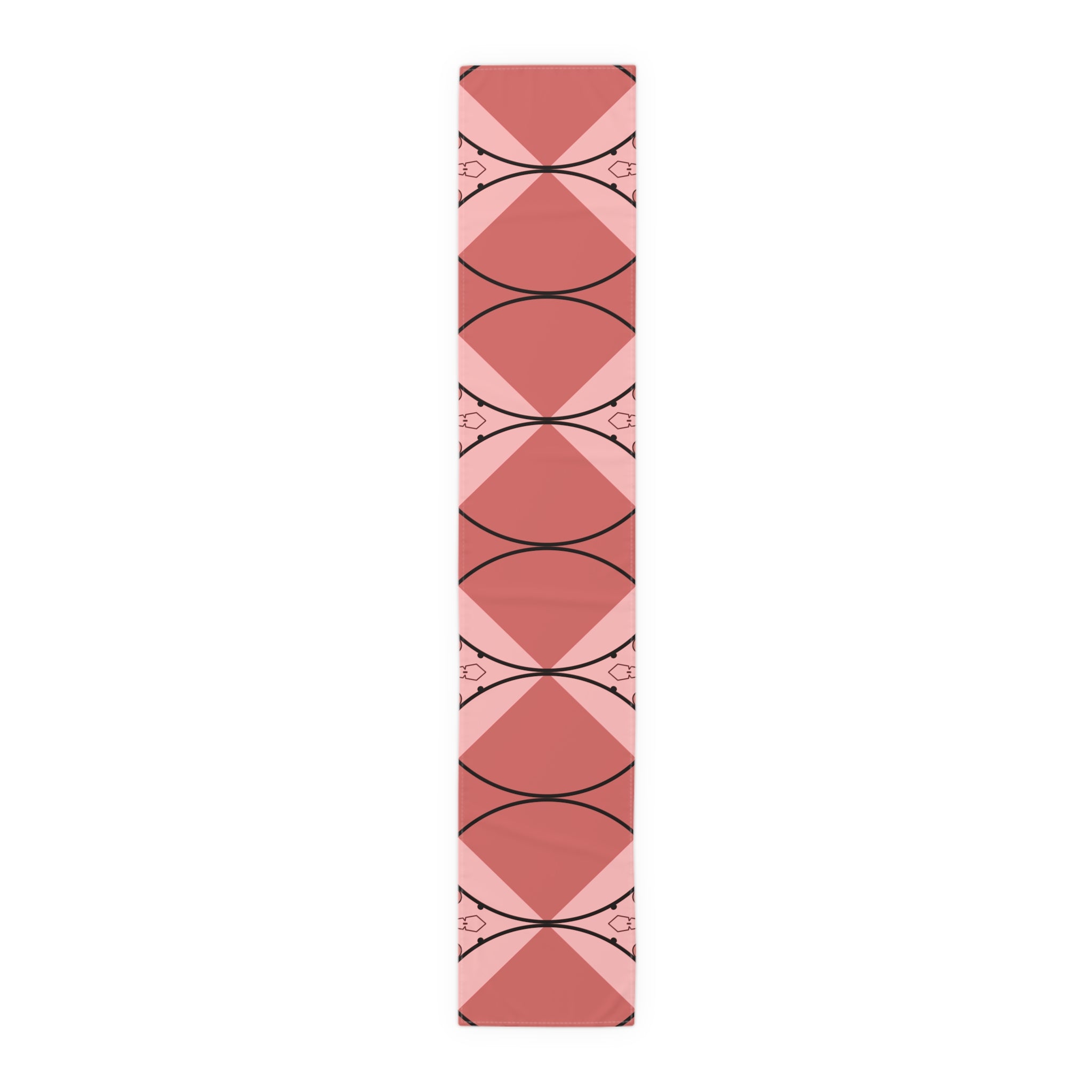 Pink Geometric Heart Table Runner