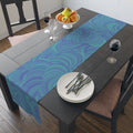 Blue Teal Swirl Table Runner — Abstract Coastal Pattern for Dining & Entertaining