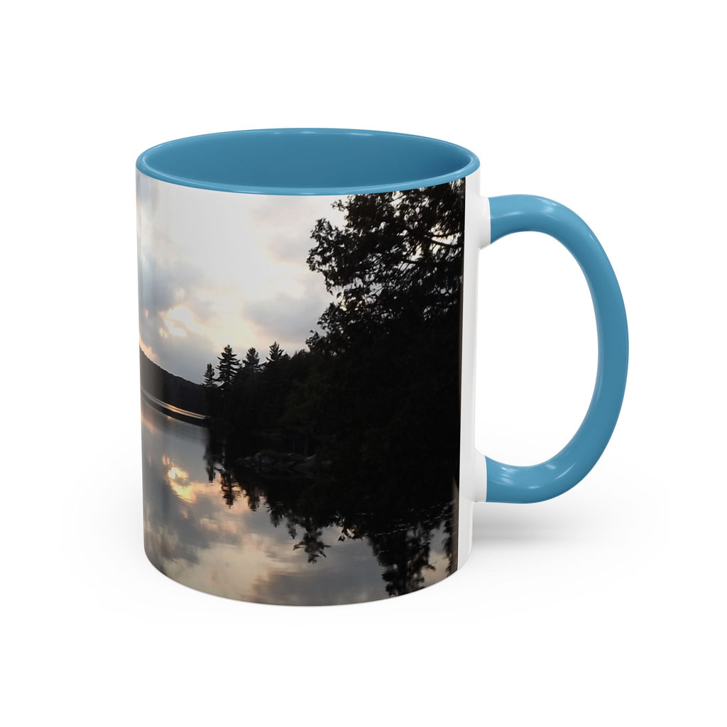 Lake Sunset Accent Coffee Mug — Scenic Reflection Photography 11/15oz