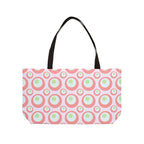 Pink Retro Circle Weekender Tote Bag — Vintage-Inspired Summer Beach Bag