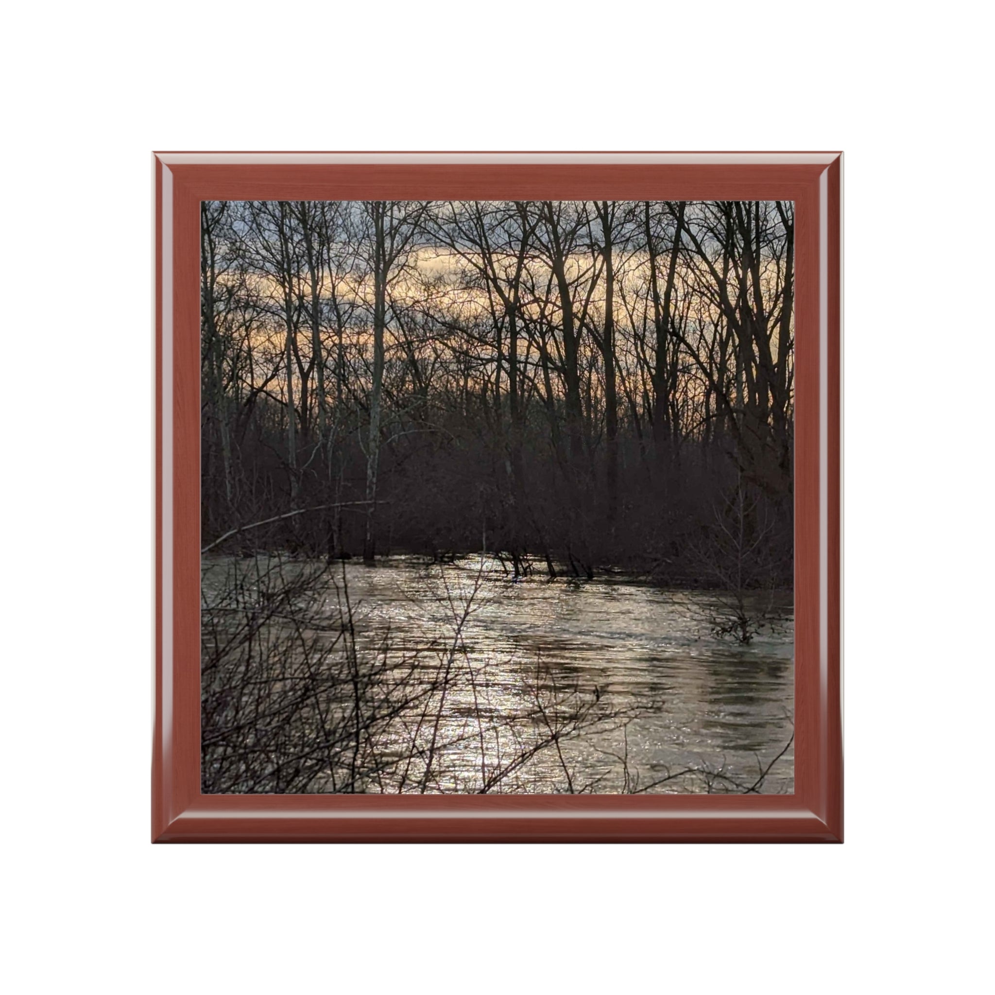River Reflection Jewelry Box — Tranquil Woodland Keepsake Box