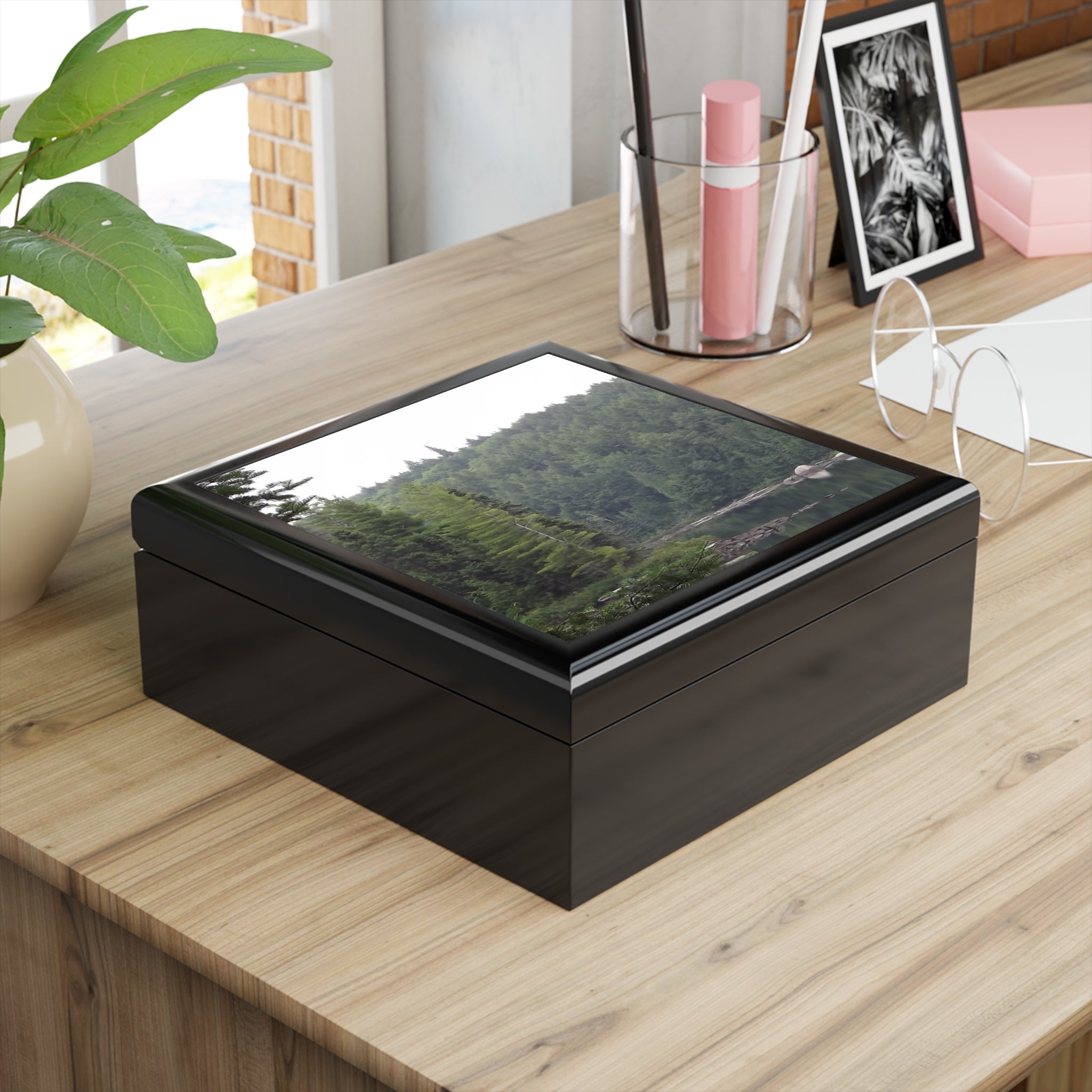Forest Lake Jewelry Box – Scenic Nature Keepsake Box