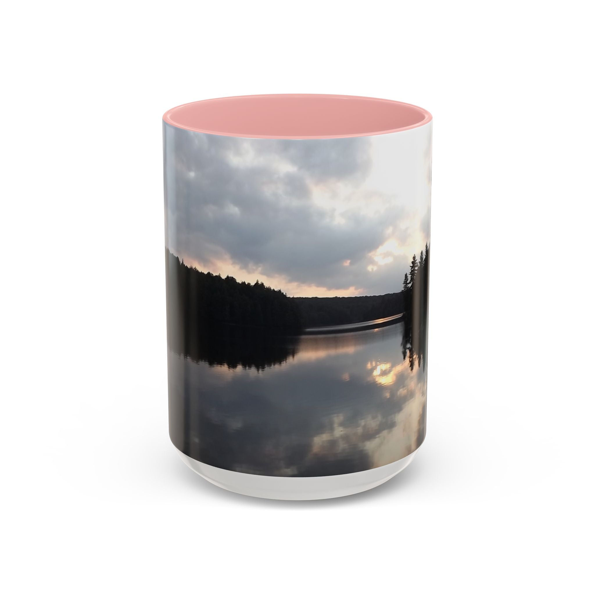 Lake Sunset Accent Coffee Mug — Scenic Reflection Photography 11/15oz