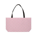 Gingham Weekender Tote Bag — Pink Picnic Pattern Travel & Beach Bag