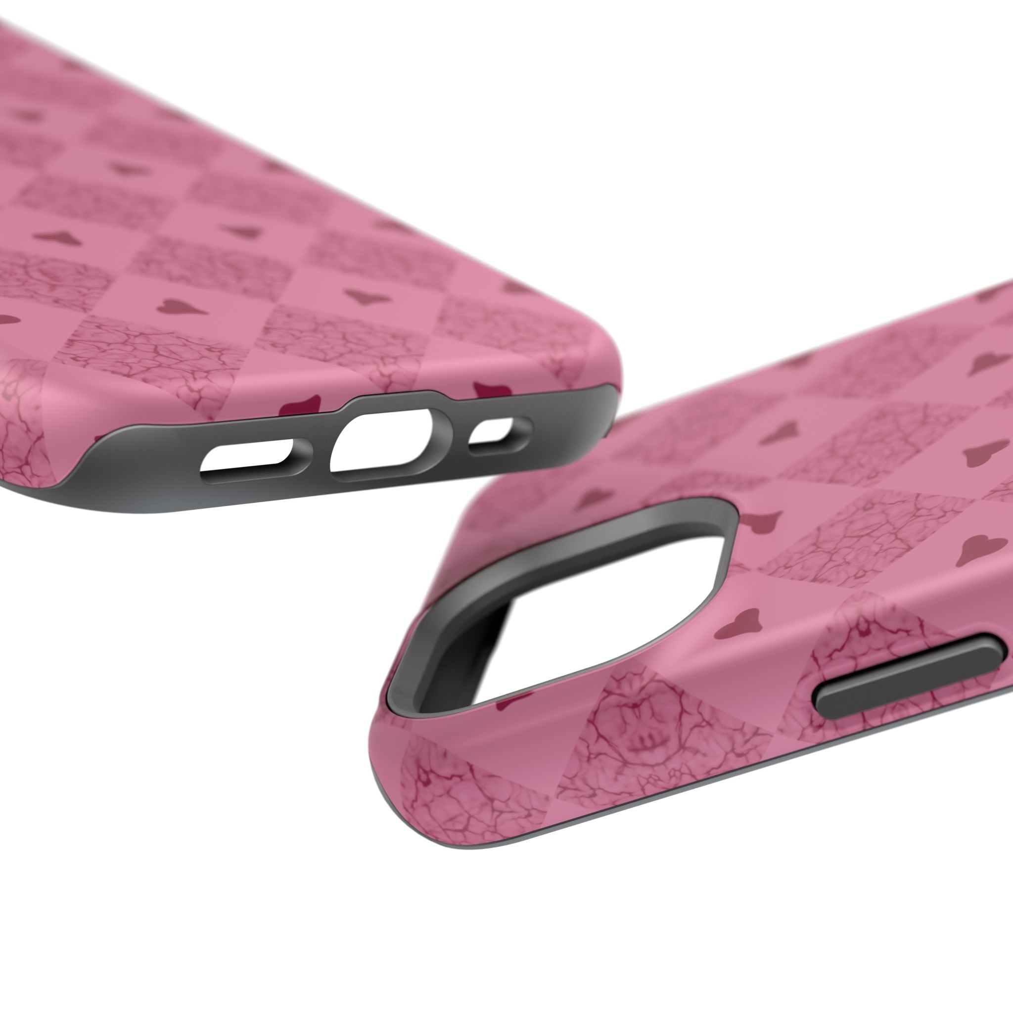 Pink Vintage Hearts Magnetic Impact-Resistant Phone Case