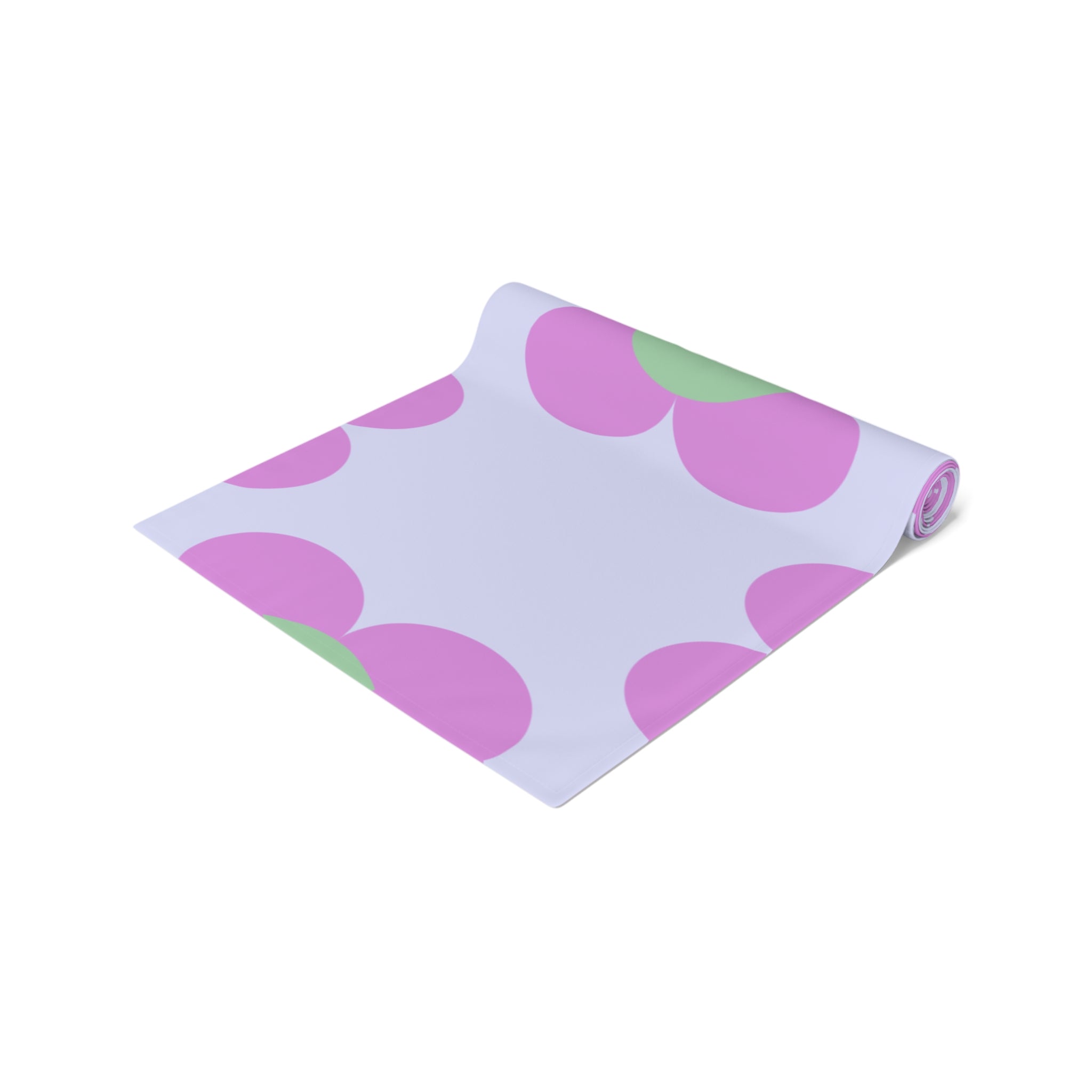 Pastel Floral Table Runner — Pink & Green Daisy Pattern