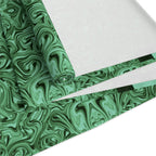 Emerald Marble Table Runner — Green Swirl Cotton-Poly Dining Decor