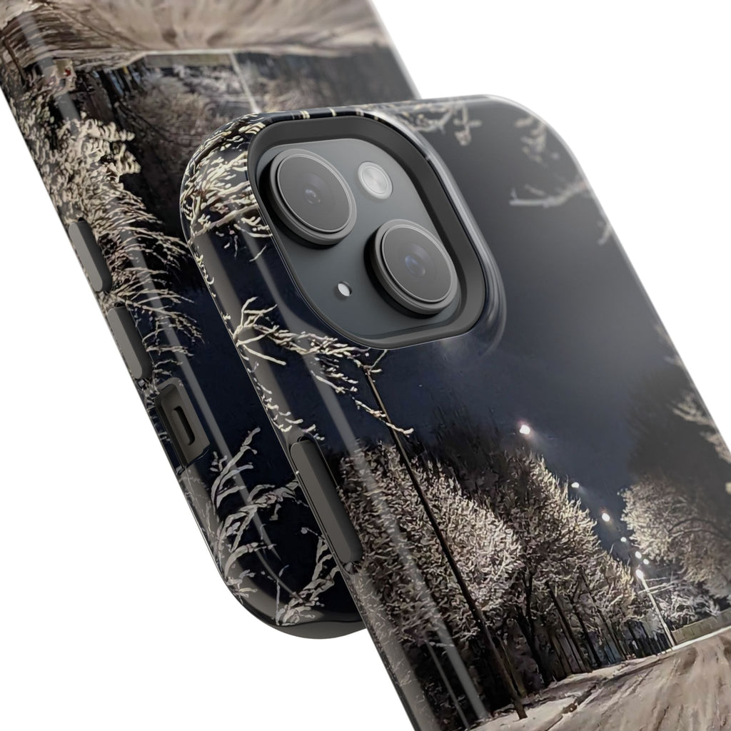 Winter Night Snow Road Magnetic Impact-Resistant Phone Case