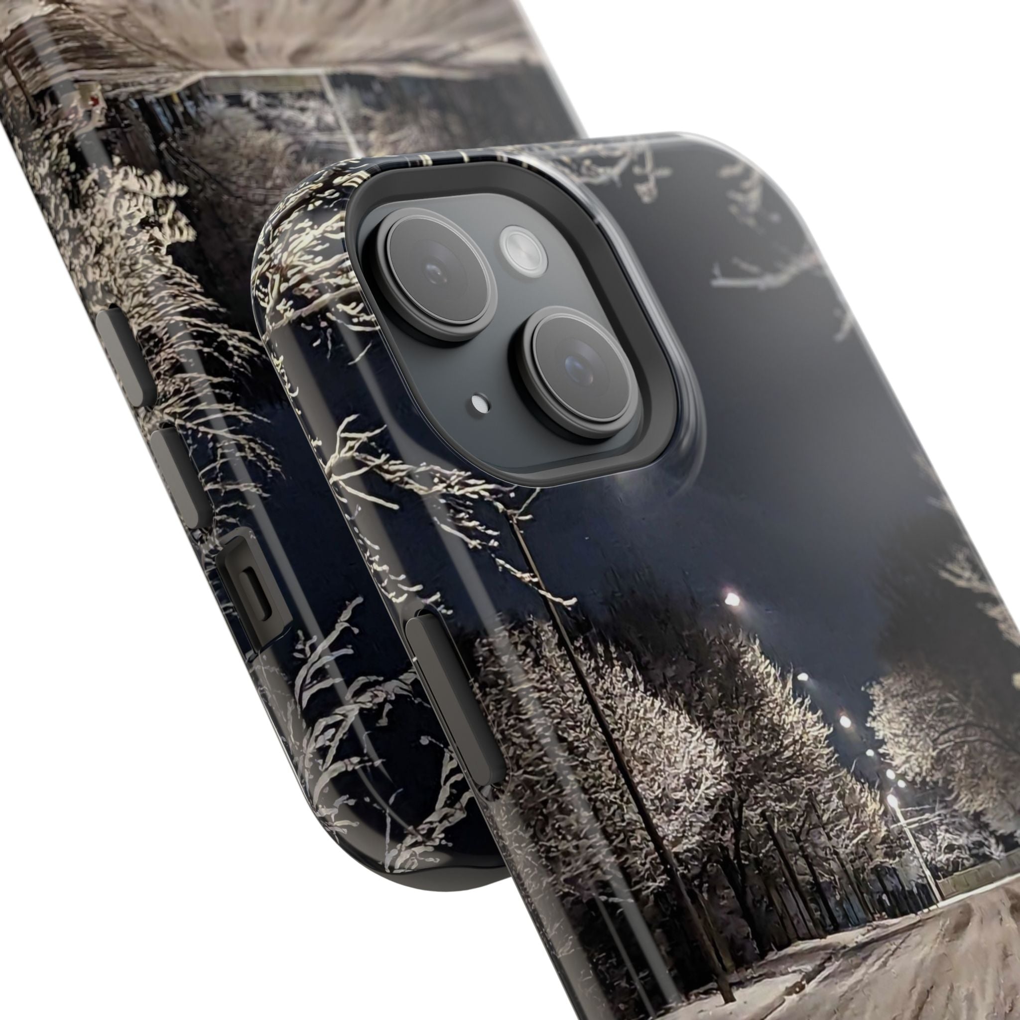 Winter Night Snow Road Magnetic Impact-Resistant Phone Case