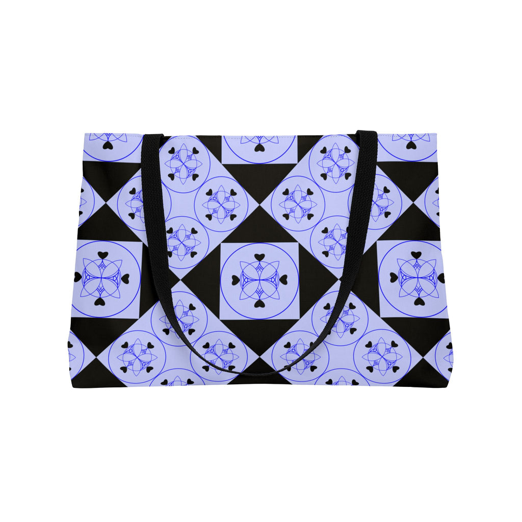 Weekender Tote Bag — Lavender Geometric Tile Pattern Beach & Travel Tote