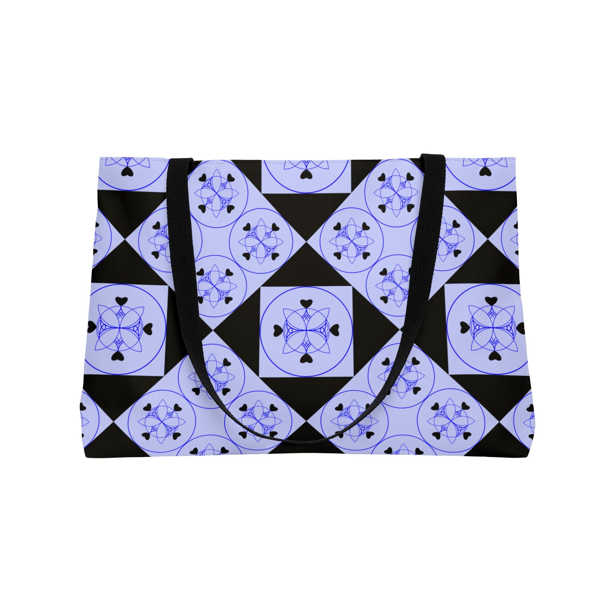 Weekender Tote Bag — Lavender Geometric Tile Pattern Beach & Travel Tote