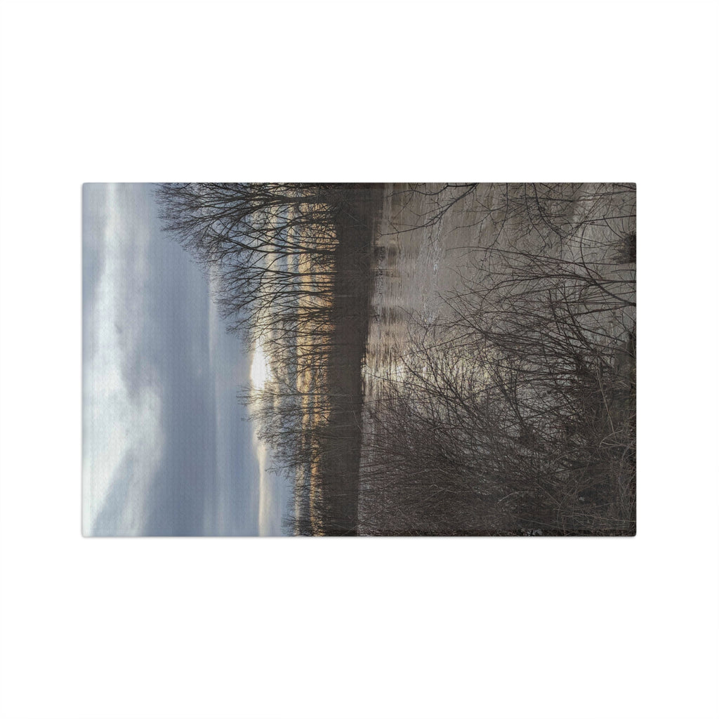 Scenic River Sunset Microfiber Tea Towel