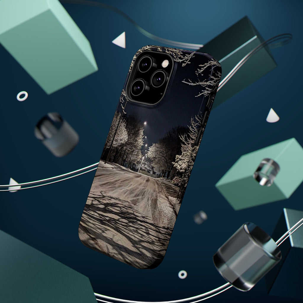 Winter Night Snow Road Magnetic Impact-Resistant Phone Case