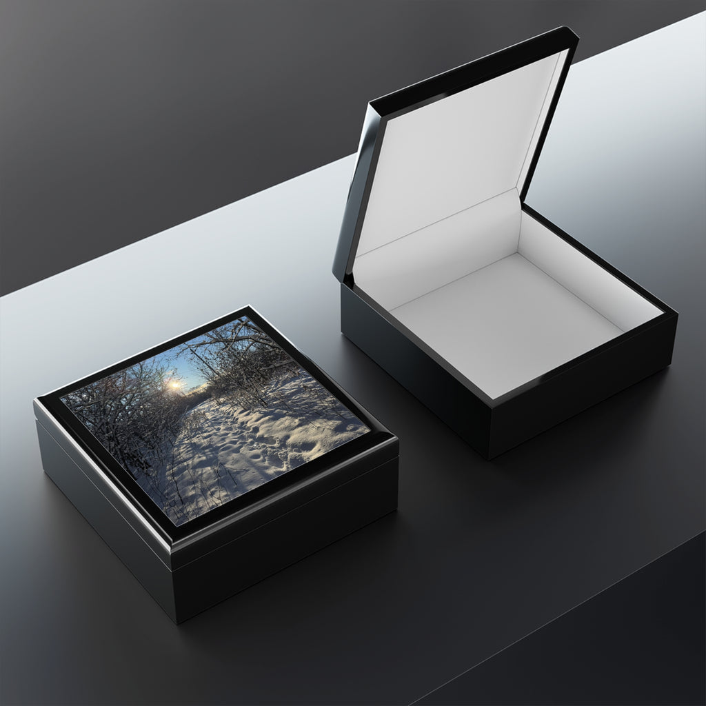 Winter Sun Snow Path Jewelry Box