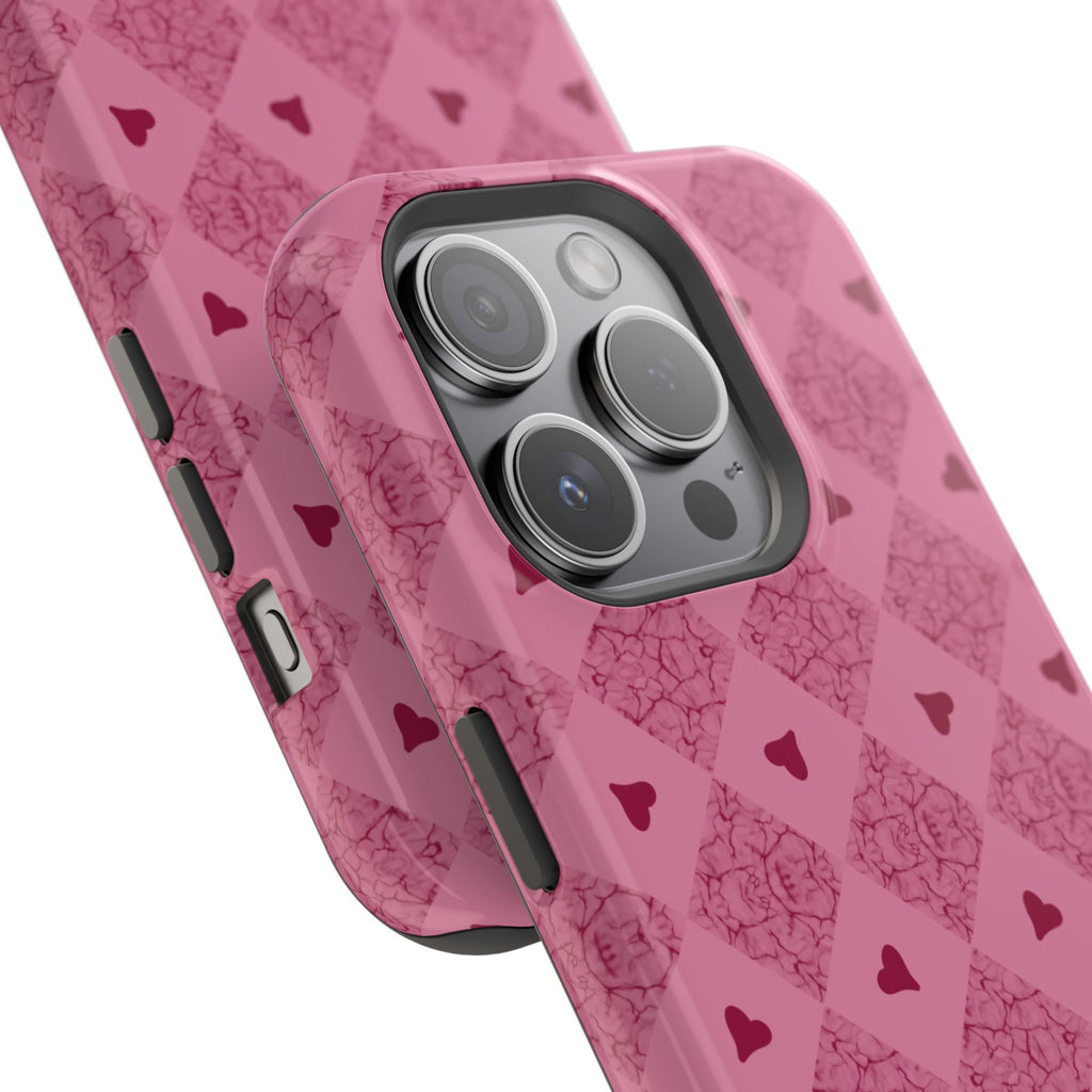 Pink Vintage Hearts Magnetic Impact-Resistant Phone Case