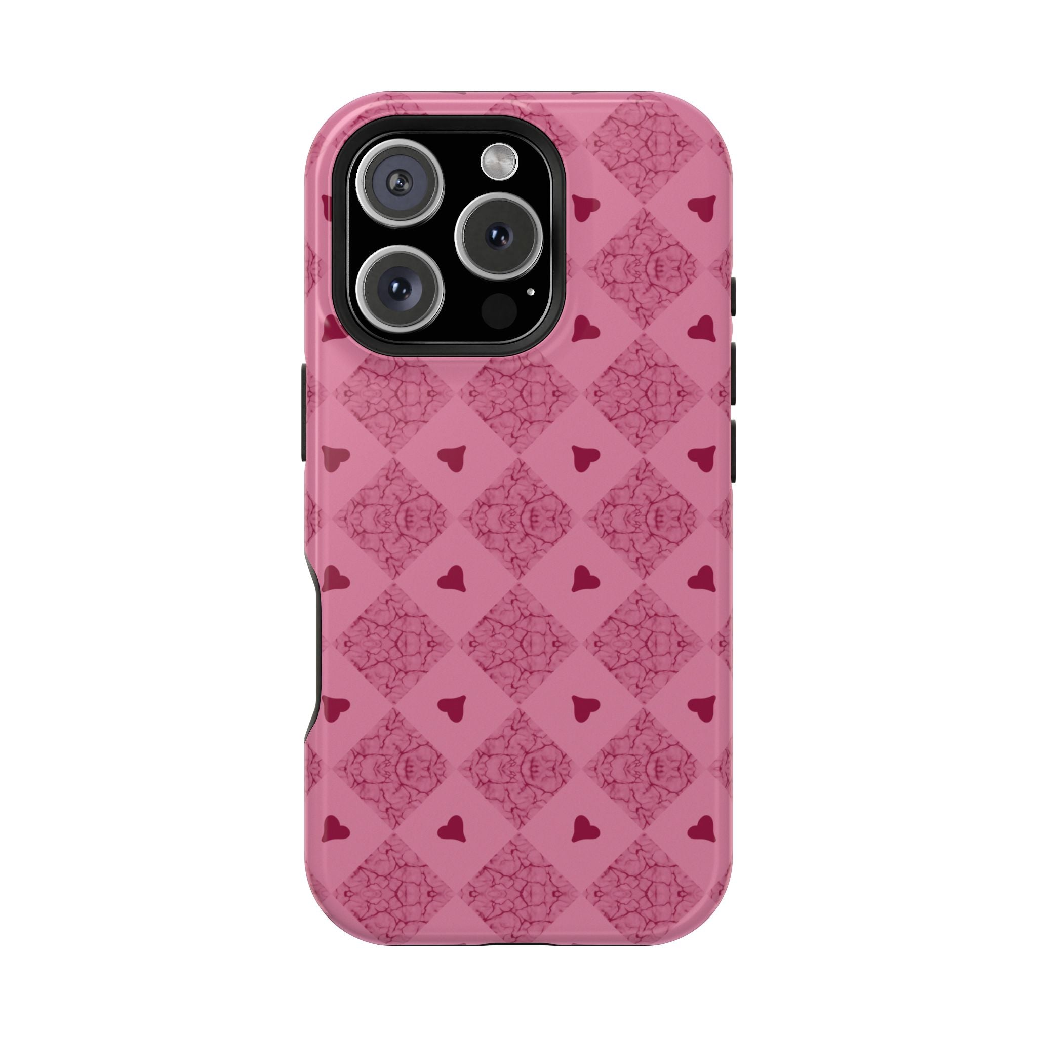 Pink Vintage Hearts Magnetic Impact-Resistant Phone Case