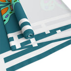 Floral Mosaic Table Runner — Teal Boho Dining Decor