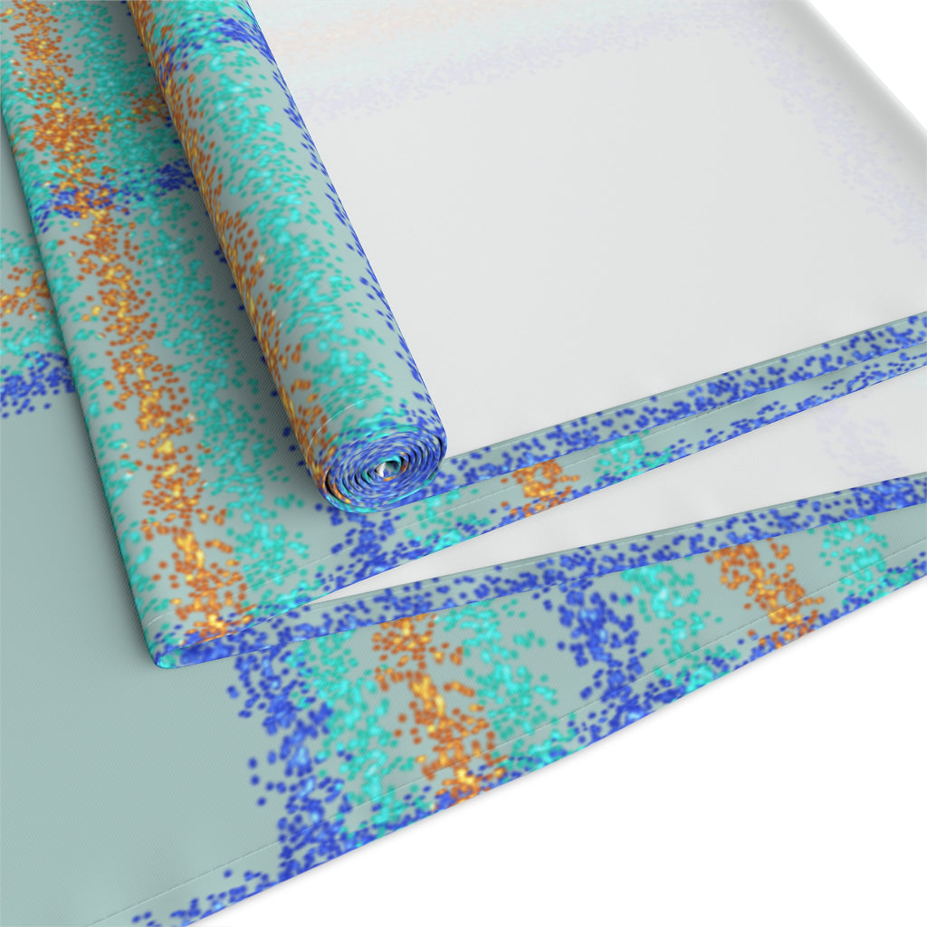 Pastel Plaid Table Runner — Blue, Lavender & Mint Cotton-Poly Decor