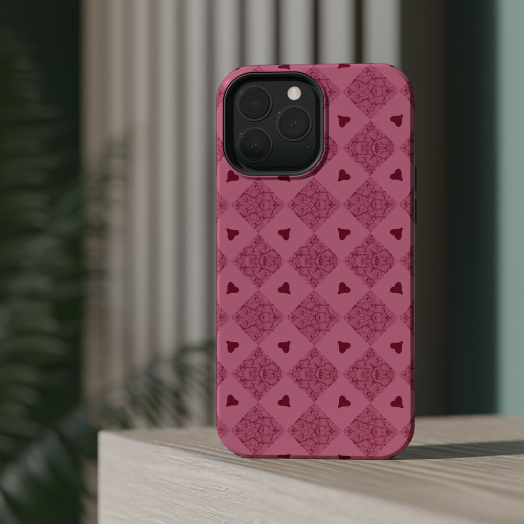 Pink Vintage Hearts Magnetic Impact-Resistant Phone Case