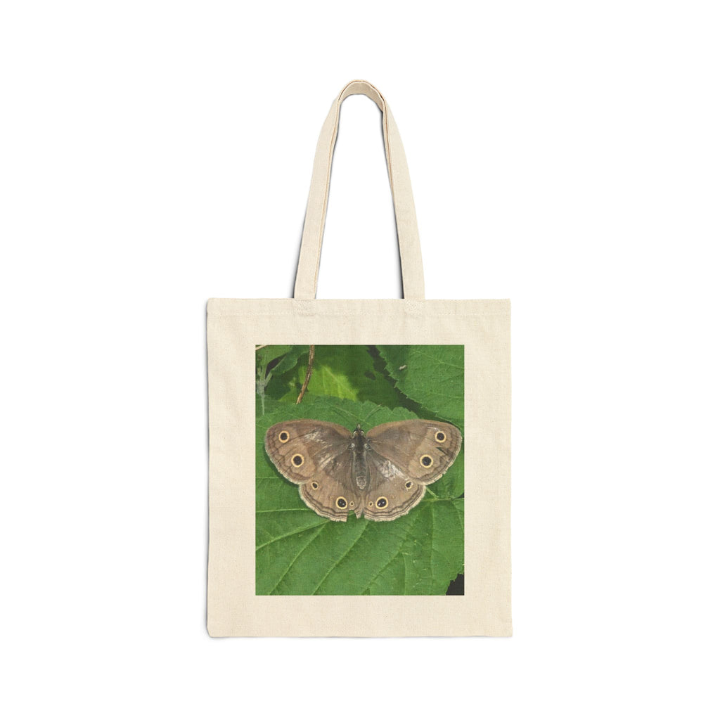 Canvas Tote Bag — Nature Photo Prints (Forest Lake & Brown Butterfly)