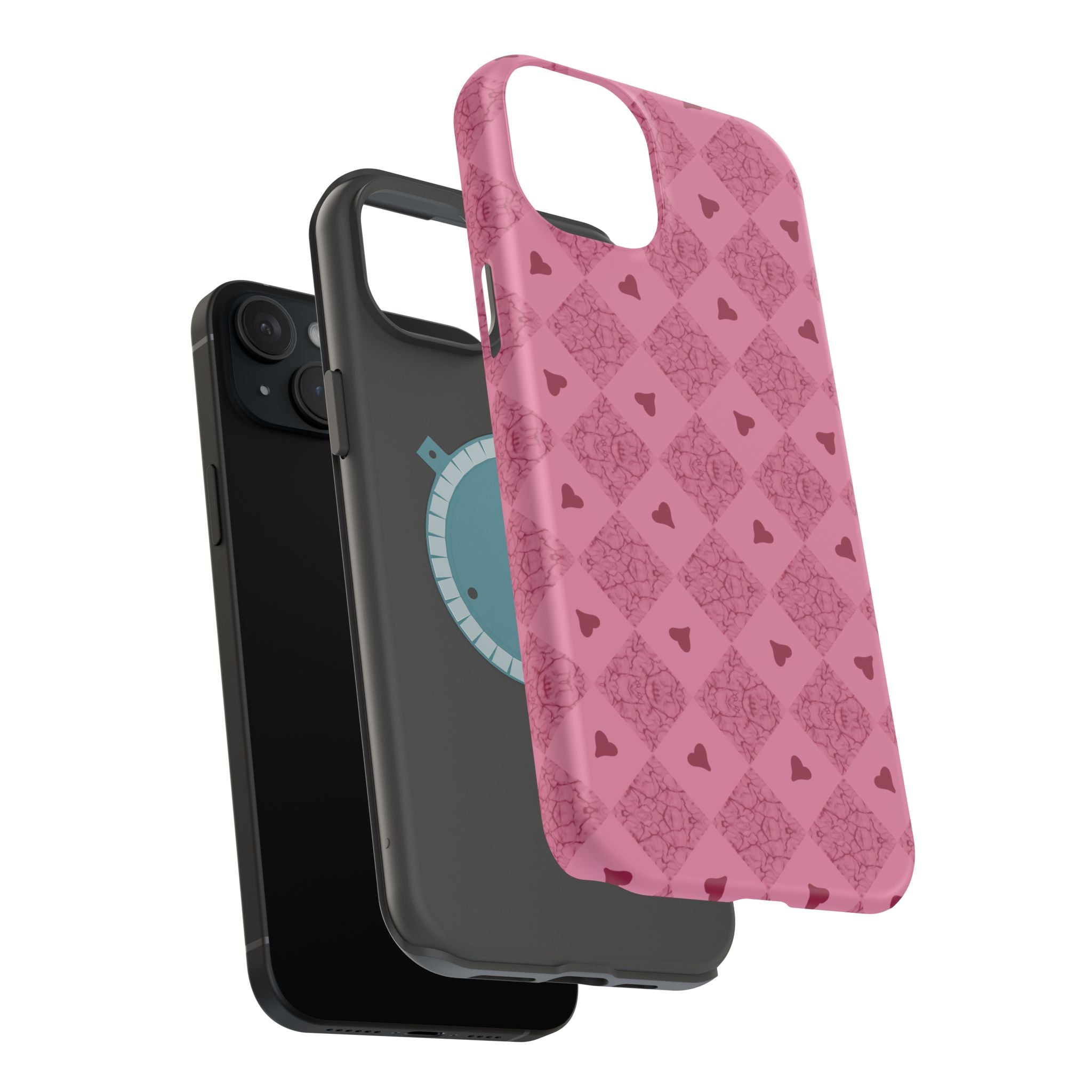 Pink Vintage Hearts Magnetic Impact-Resistant Phone Case