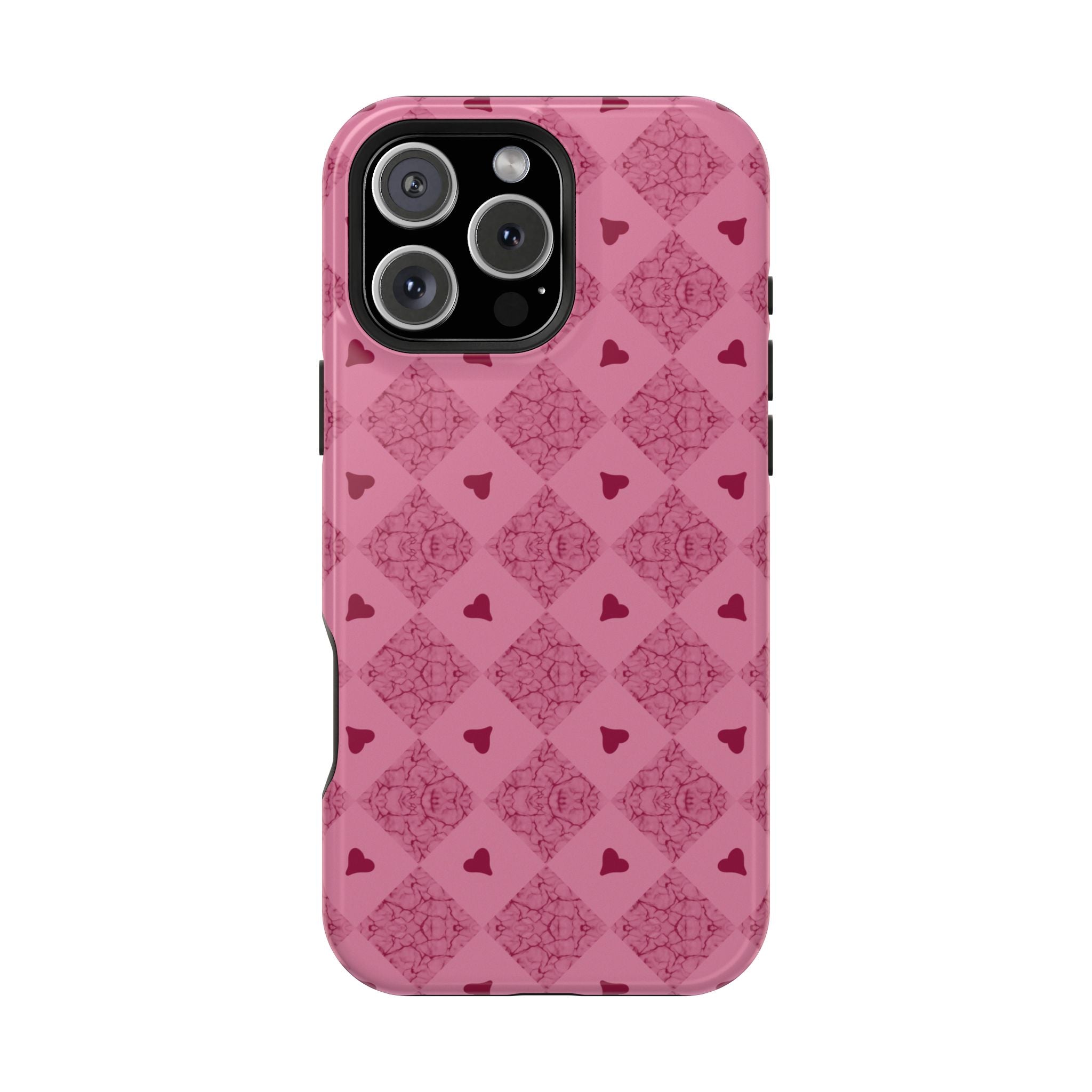 Pink Vintage Hearts Magnetic Impact-Resistant Phone Case