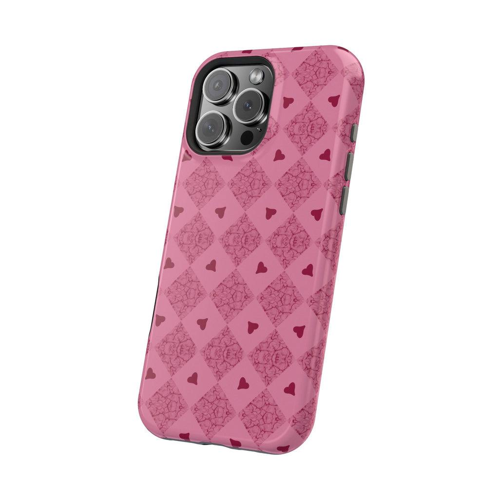 Pink Vintage Hearts Magnetic Impact-Resistant Phone Case
