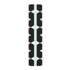 Geometric Pastel Stripe Table Runner — Modern Black, Mint & Pink Dining Accent
