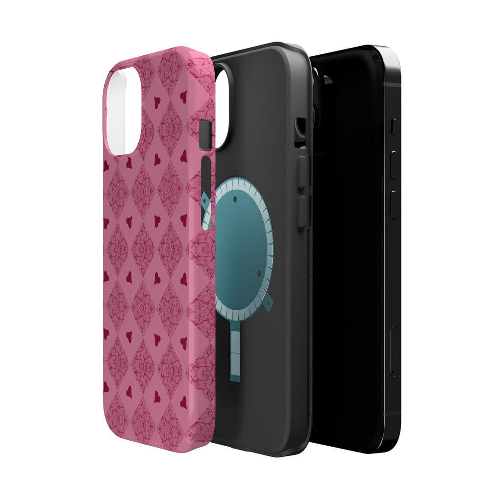Pink Vintage Hearts Magnetic Impact-Resistant Phone Case