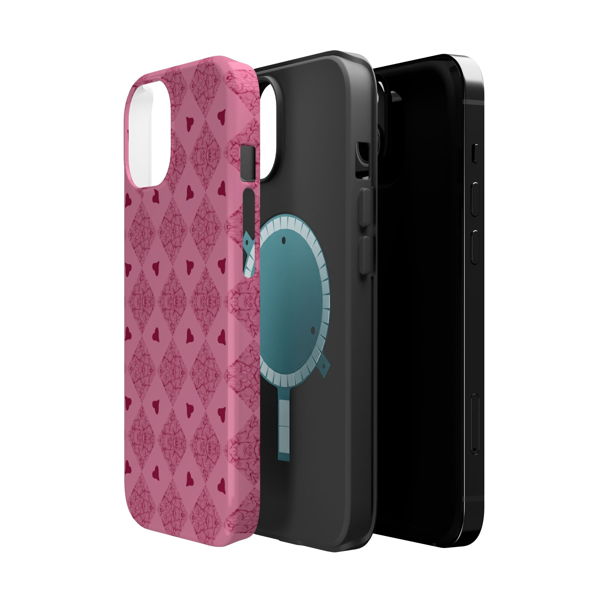 Pink Vintage Hearts Magnetic Impact-Resistant Phone Case