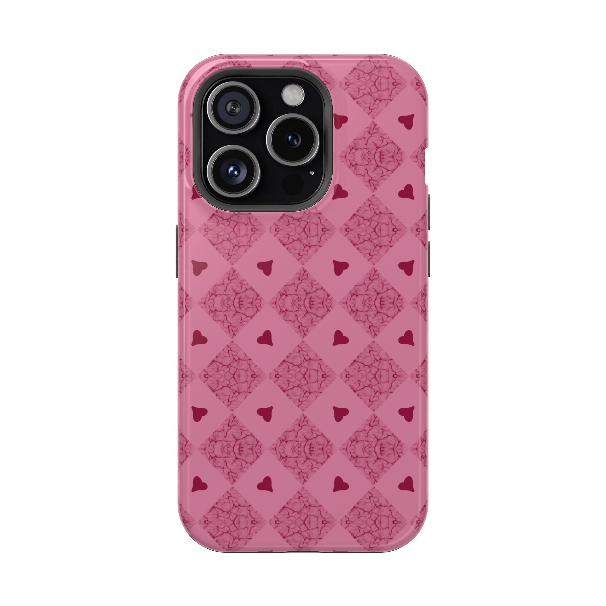 Pink Vintage Hearts Magnetic Impact-Resistant Phone Case