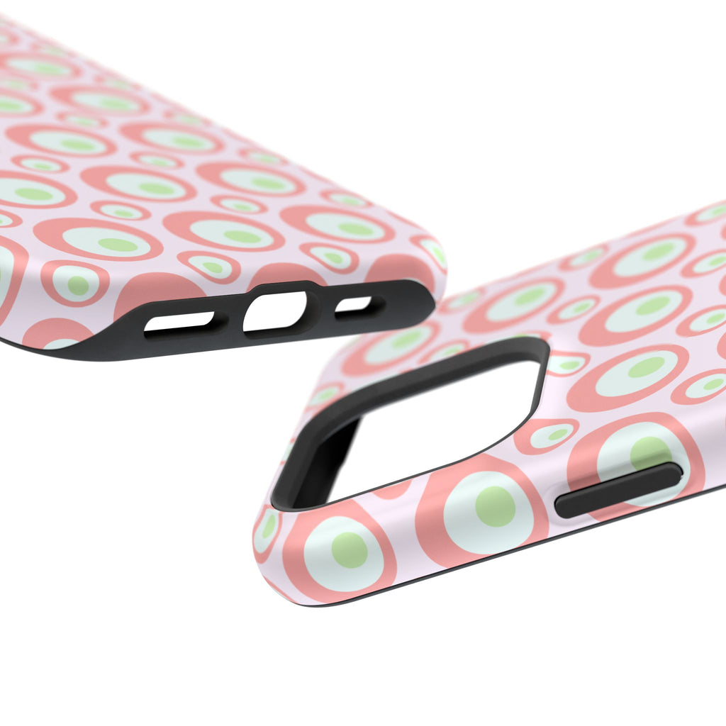 Pink Retro Circles Magnetic Impact-Resistant Phone Case
