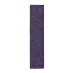 Purple Swirl Table Runner — Abstract Floral Pattern Dining Decor