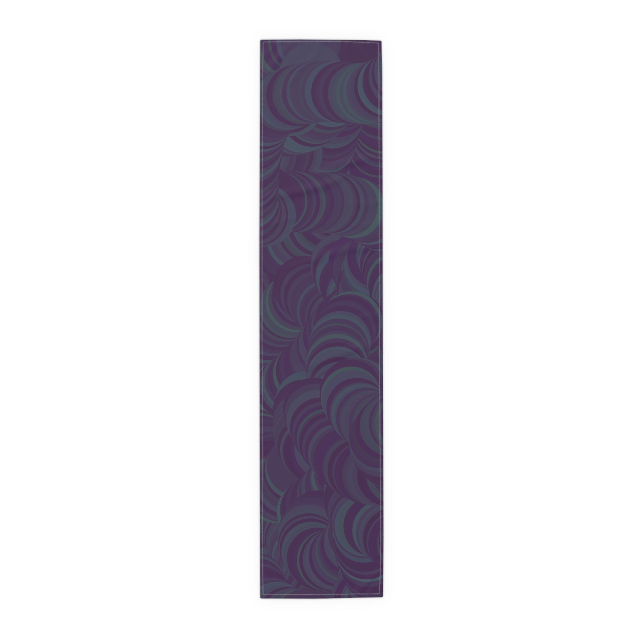 Purple Swirl Table Runner — Abstract Floral Pattern Dining Decor