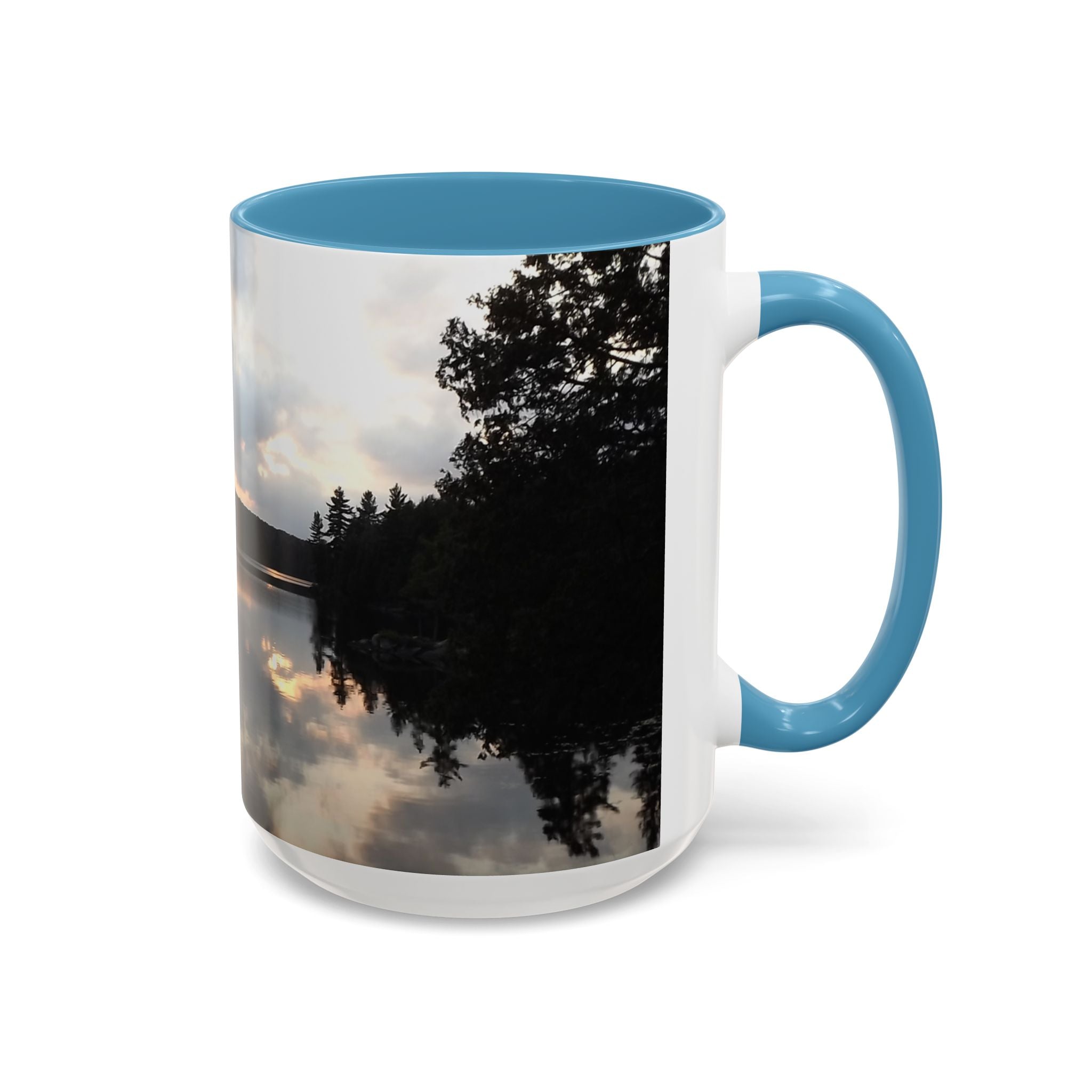 Lake Sunset Accent Coffee Mug — Scenic Reflection Photography 11/15oz