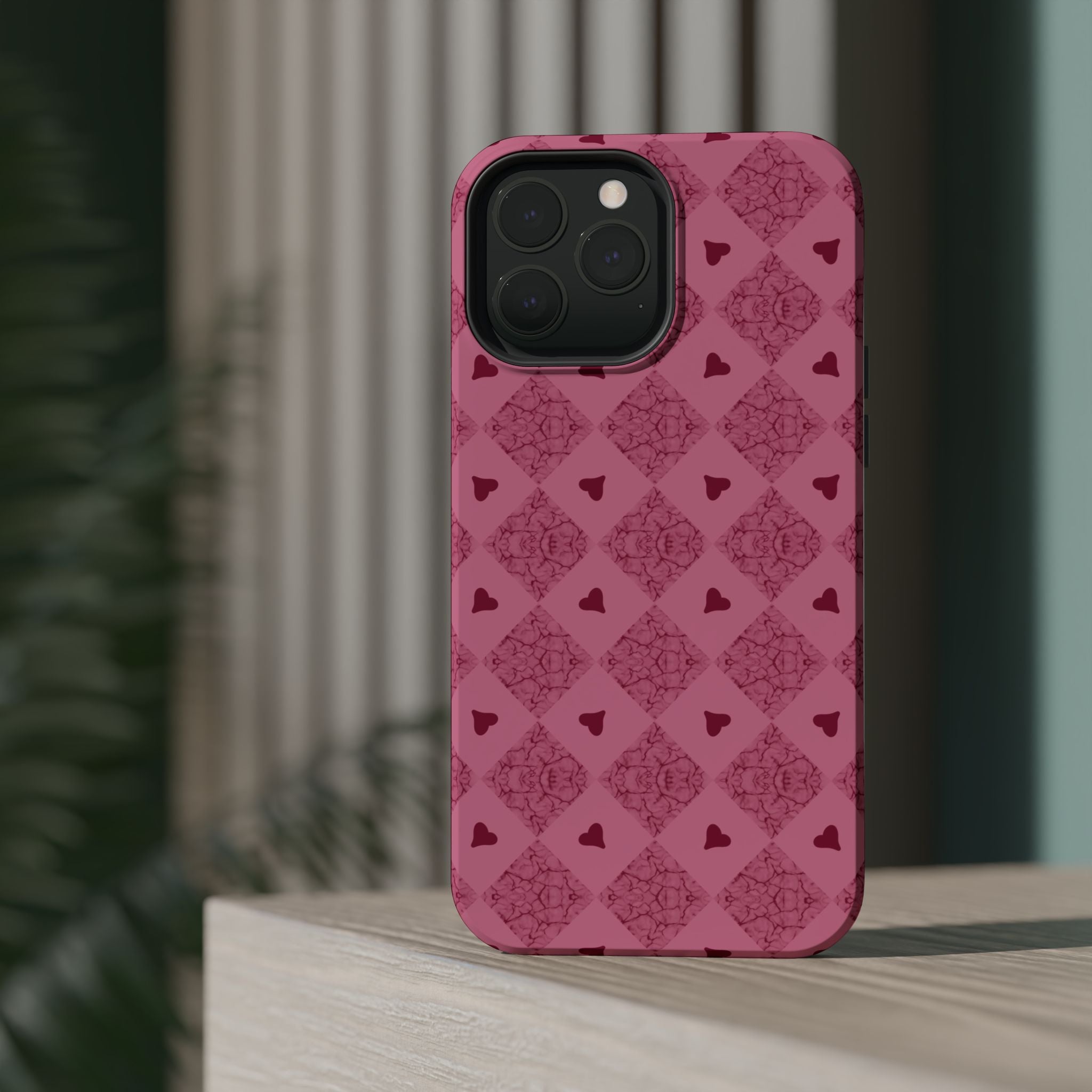 Pink Vintage Hearts Magnetic Impact-Resistant Phone Case