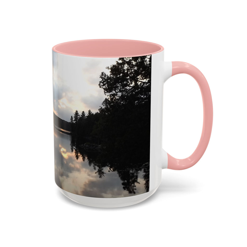 Lake Sunset Accent Coffee Mug — Scenic Reflection Photography 11/15oz