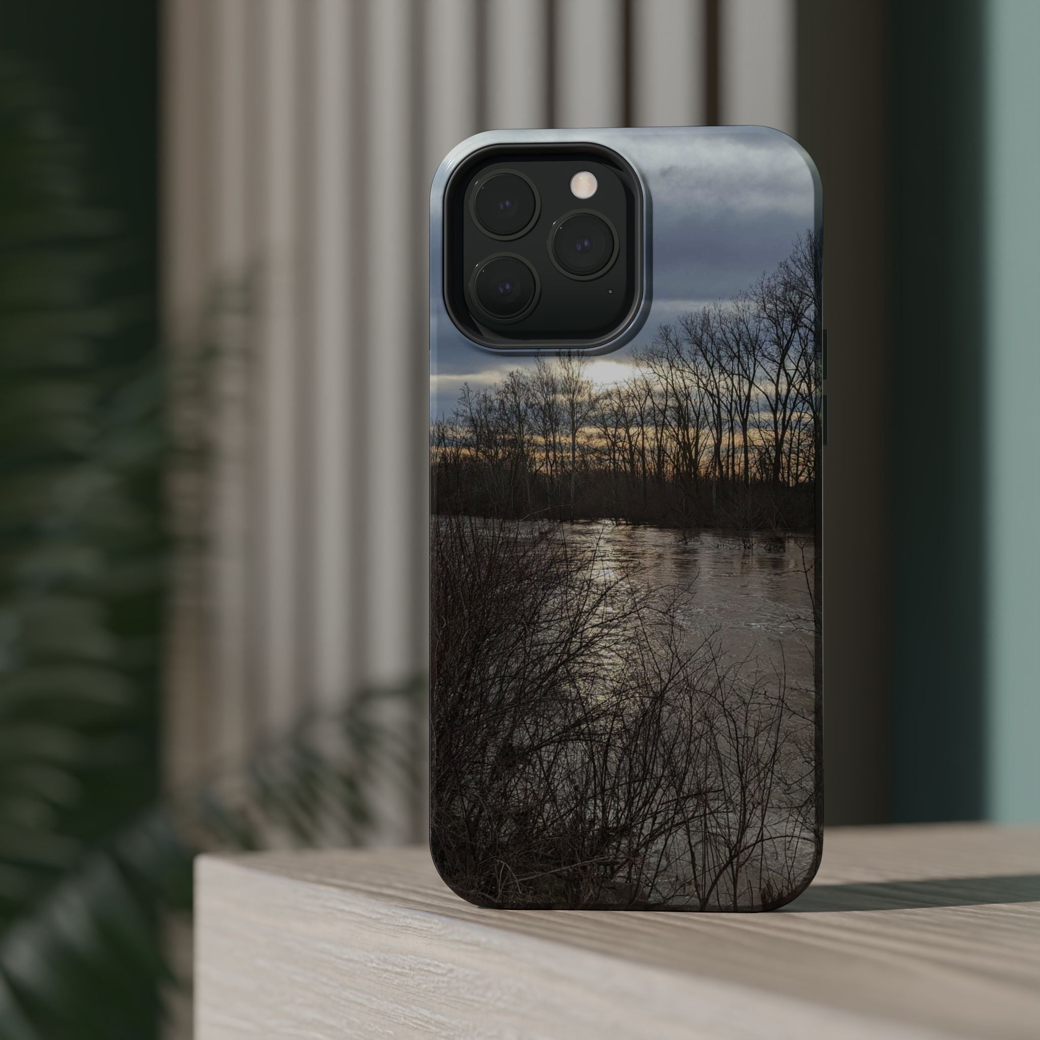 Phone Case — Moody Winter River Landscape Magnetic Impact-Resistant Case