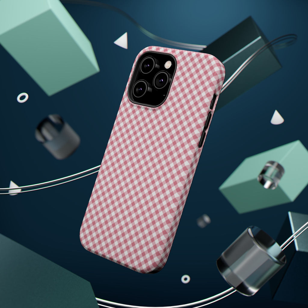 Pink Gingham Magnetic Impact-Resistant Phone Case