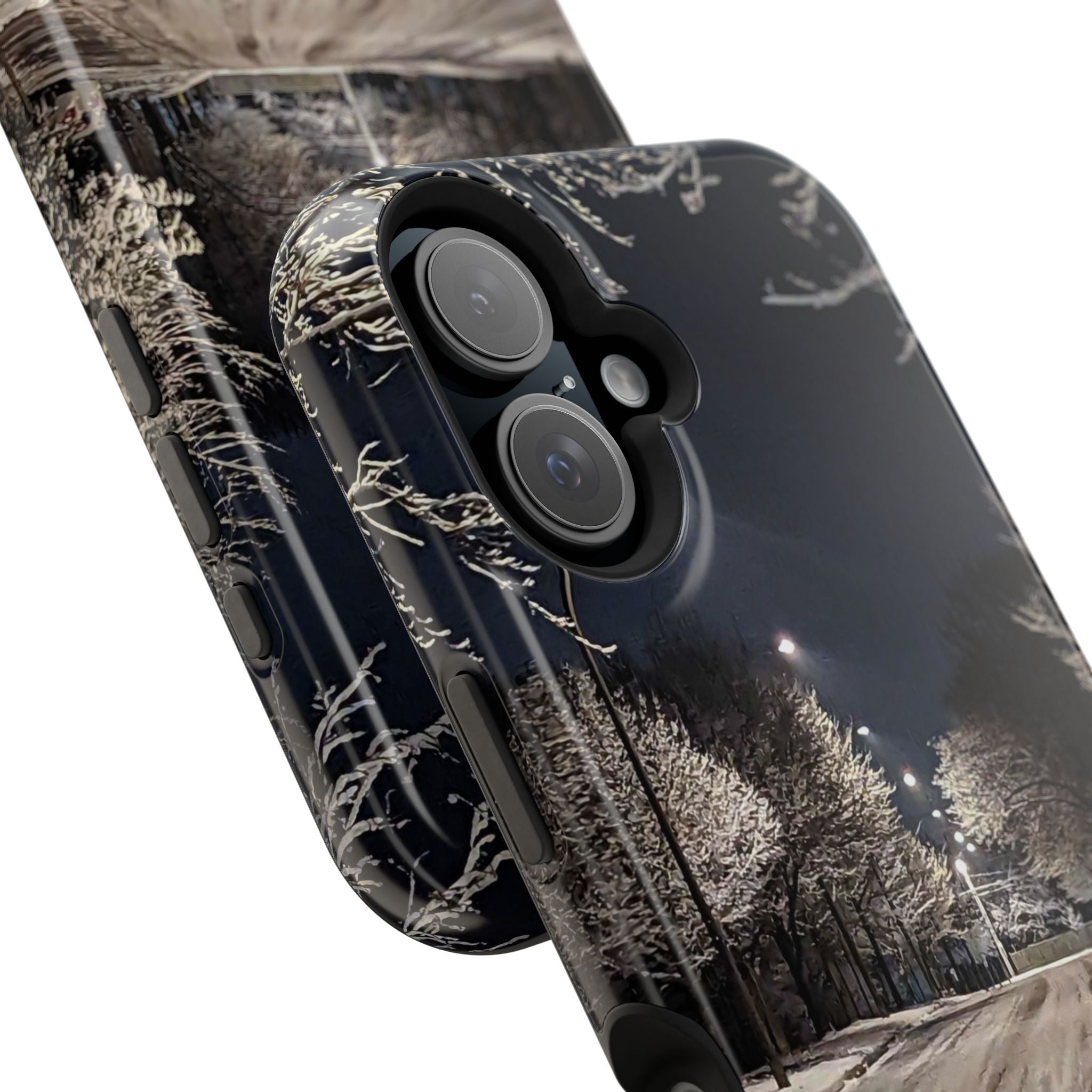 Winter Night Snow Road Magnetic Impact-Resistant Phone Case